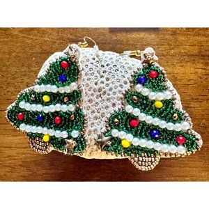 Caribbean Christmas Tree Earrings Handmade Beaded Ornaments Island Vacat…